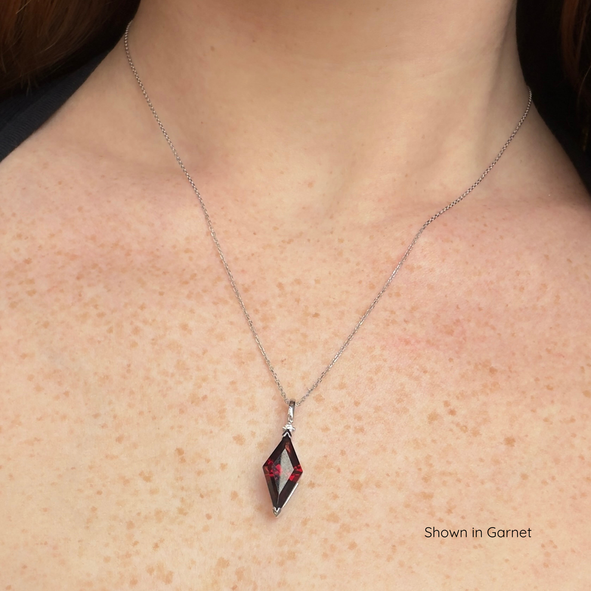 The Kite Cut Gemstone Necklace | Pink Sapphire | Sterling Silver