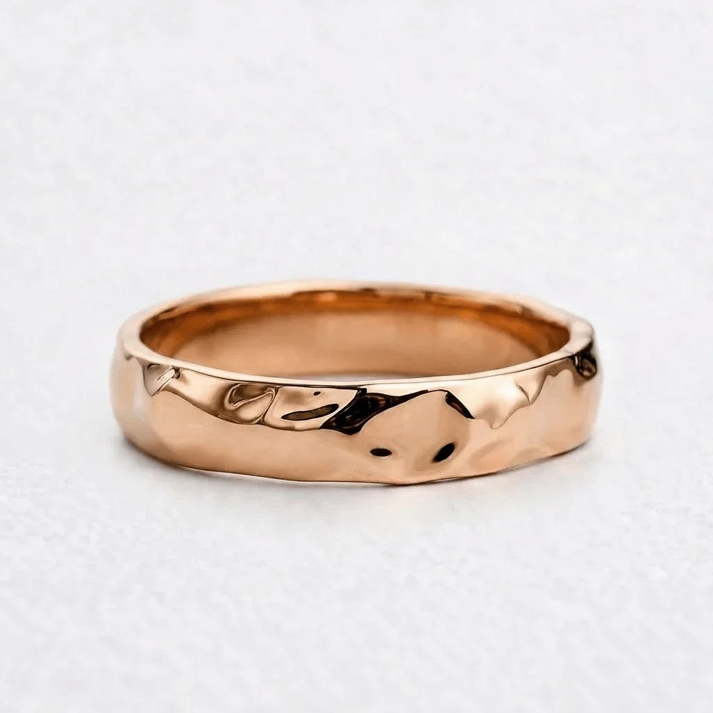 Liquid Flow | Unisex Wedding Band with Molten Texture