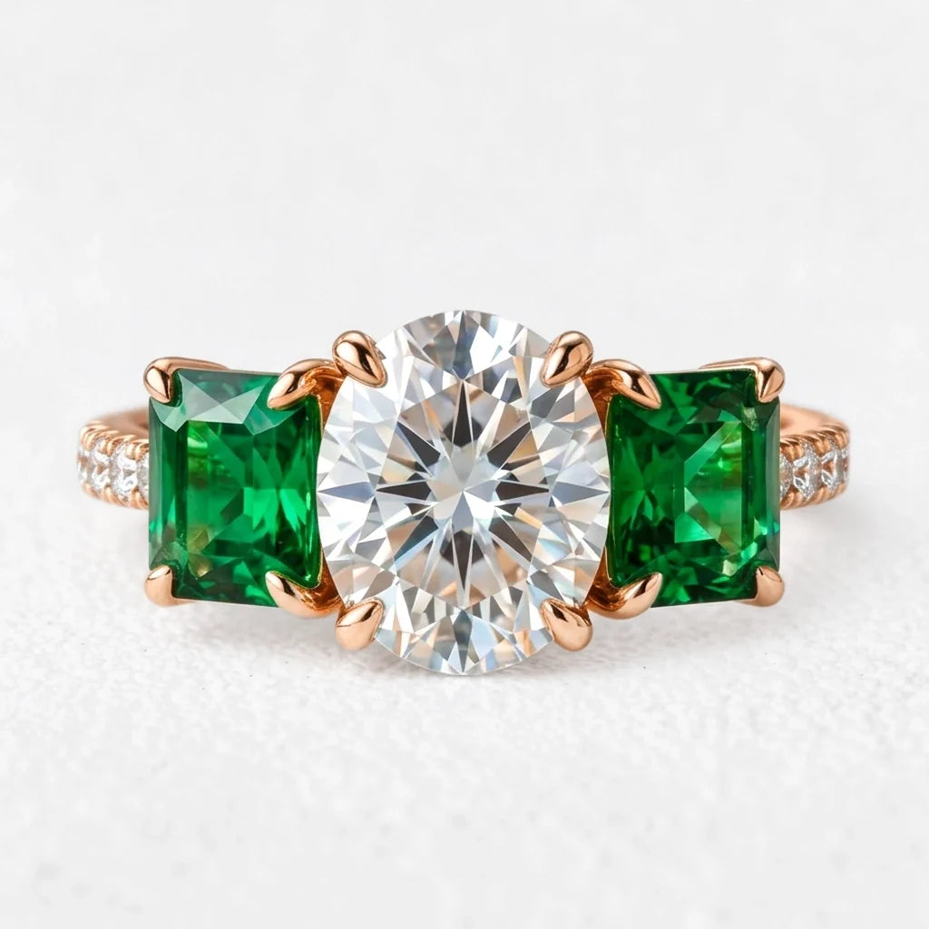 Audrey's Prism | 2CT Oval Moissanite Engagement Ring