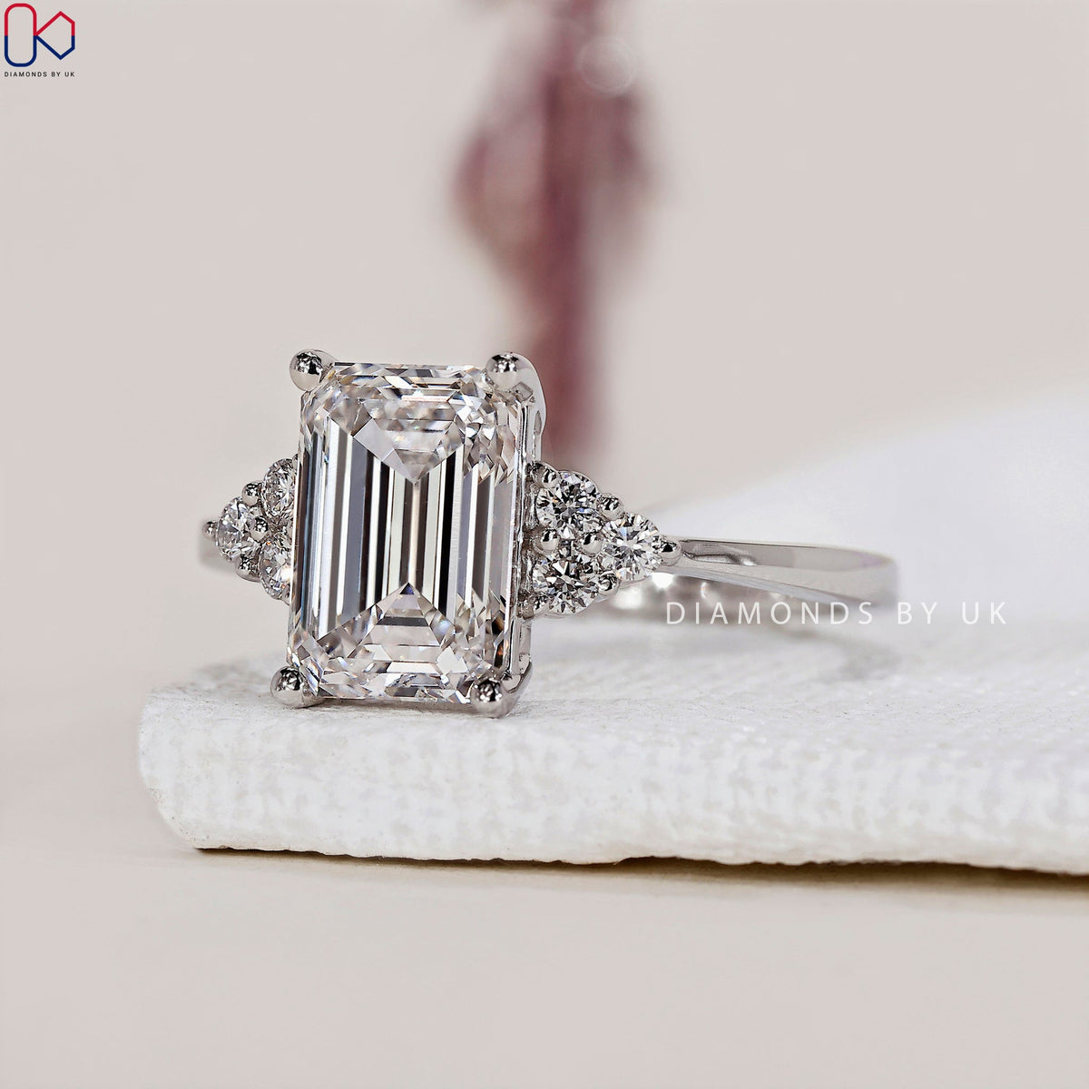 Emerald Cut Engagement Ring - Muse Setting