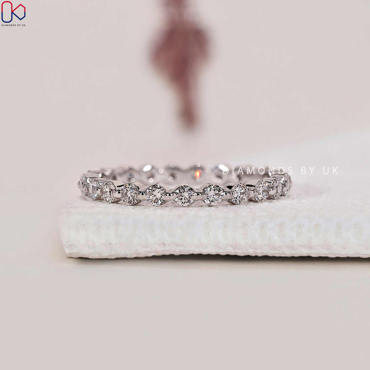 White Gold Eternity Band – Round Diamonds