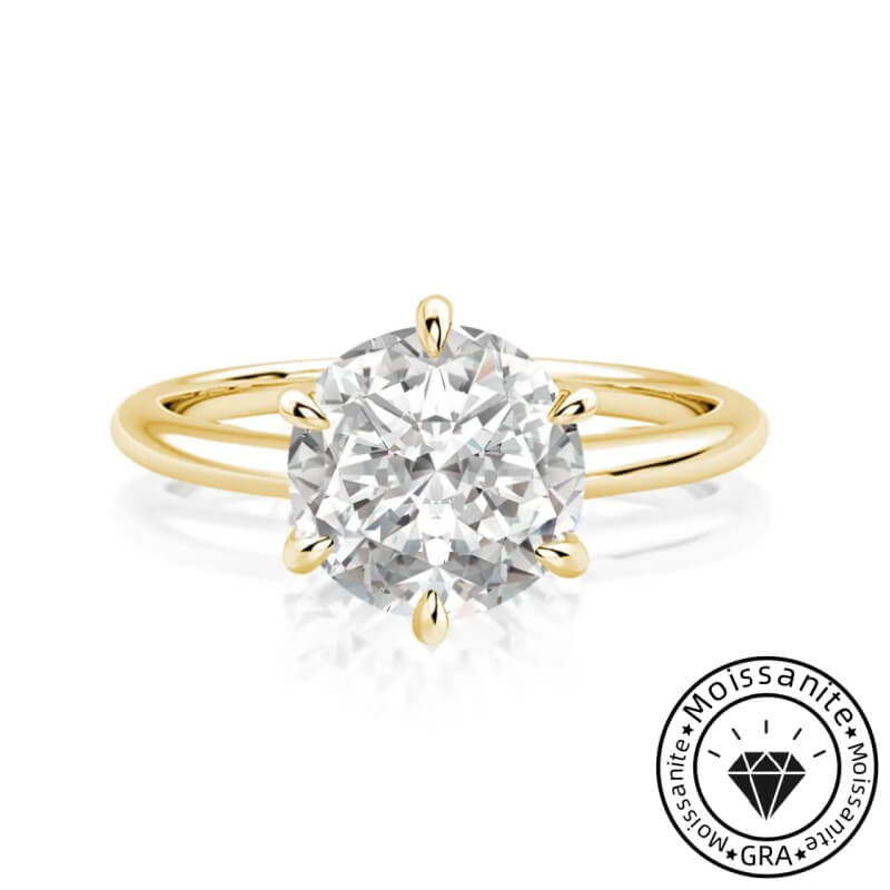 Moissanite 2.0ct Round Cut 6 Prong Engagement Ring