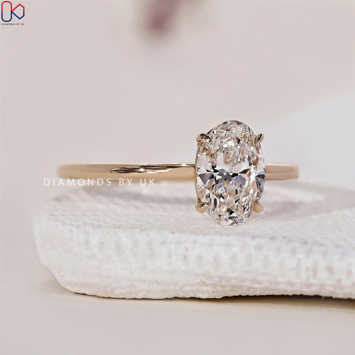 Oval Shaped Engagement Ring - Solitaire Setting