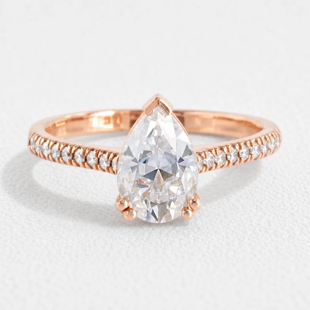 Grace’s Solitaire | 1.7CT Pear Cut Lab Diamond Engagement Ring
