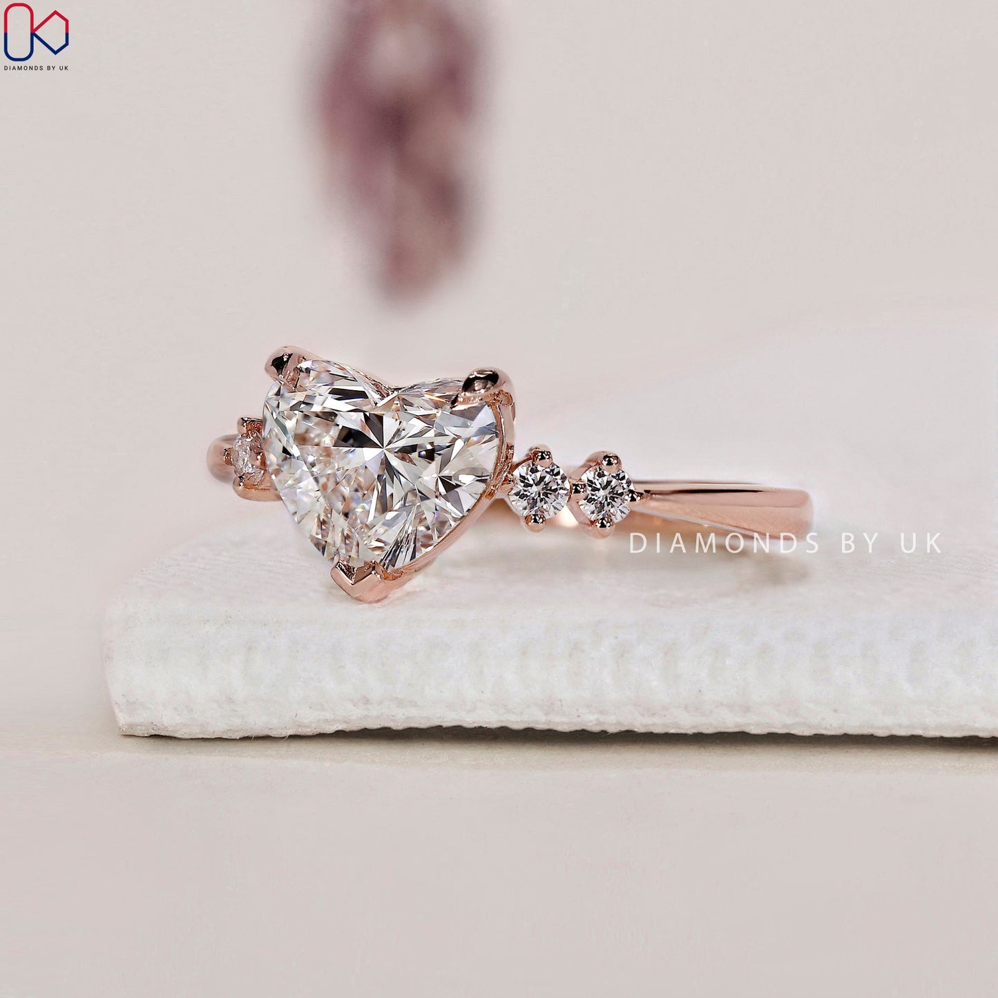 Heart Shaped Engagement Ring - Rose Gold