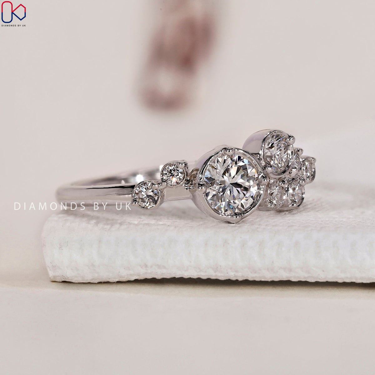Cluster Diamond Ring - White Gold