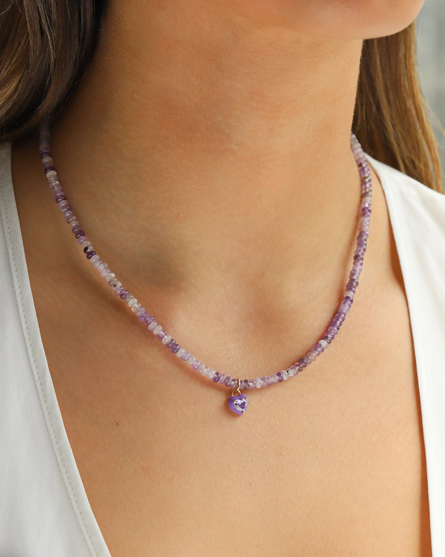 Heart Charm Beaded Necklace