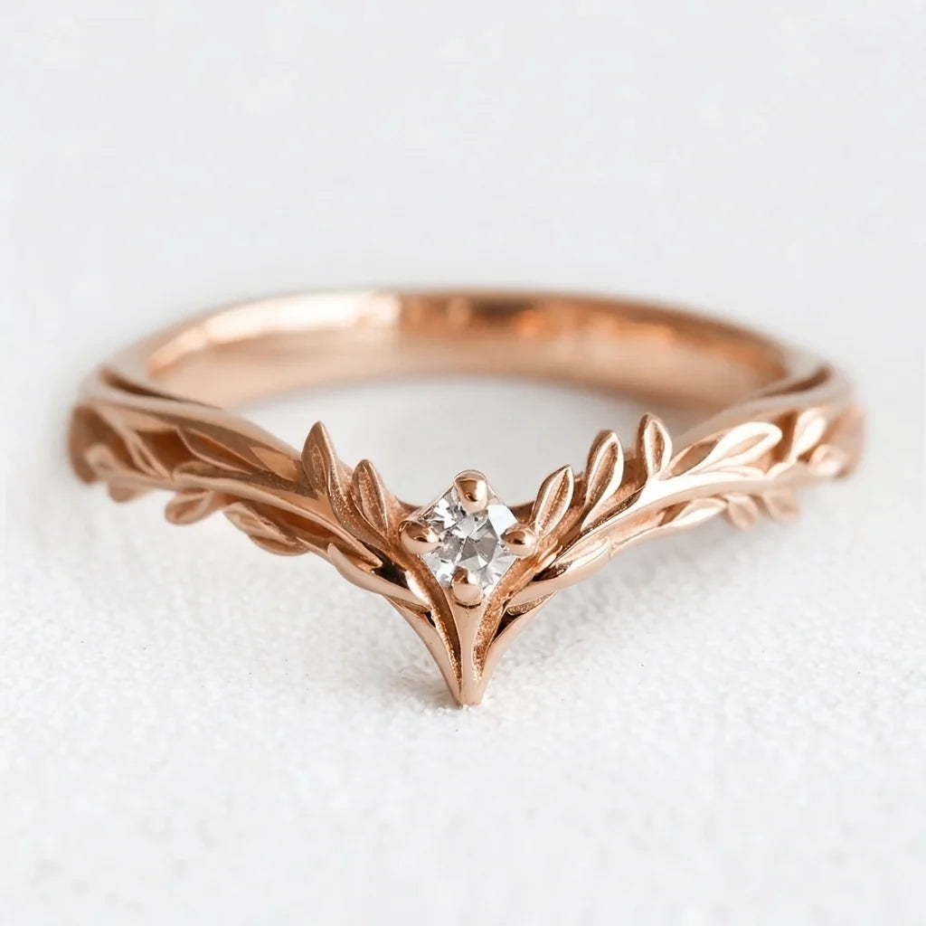 Angel’s Garden | Diamond Leaf Wedding Band