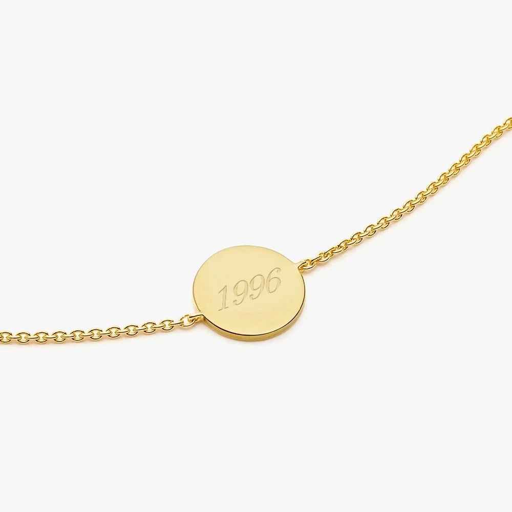 18K Gold Plated Vermeil Engravable Round Bracelet