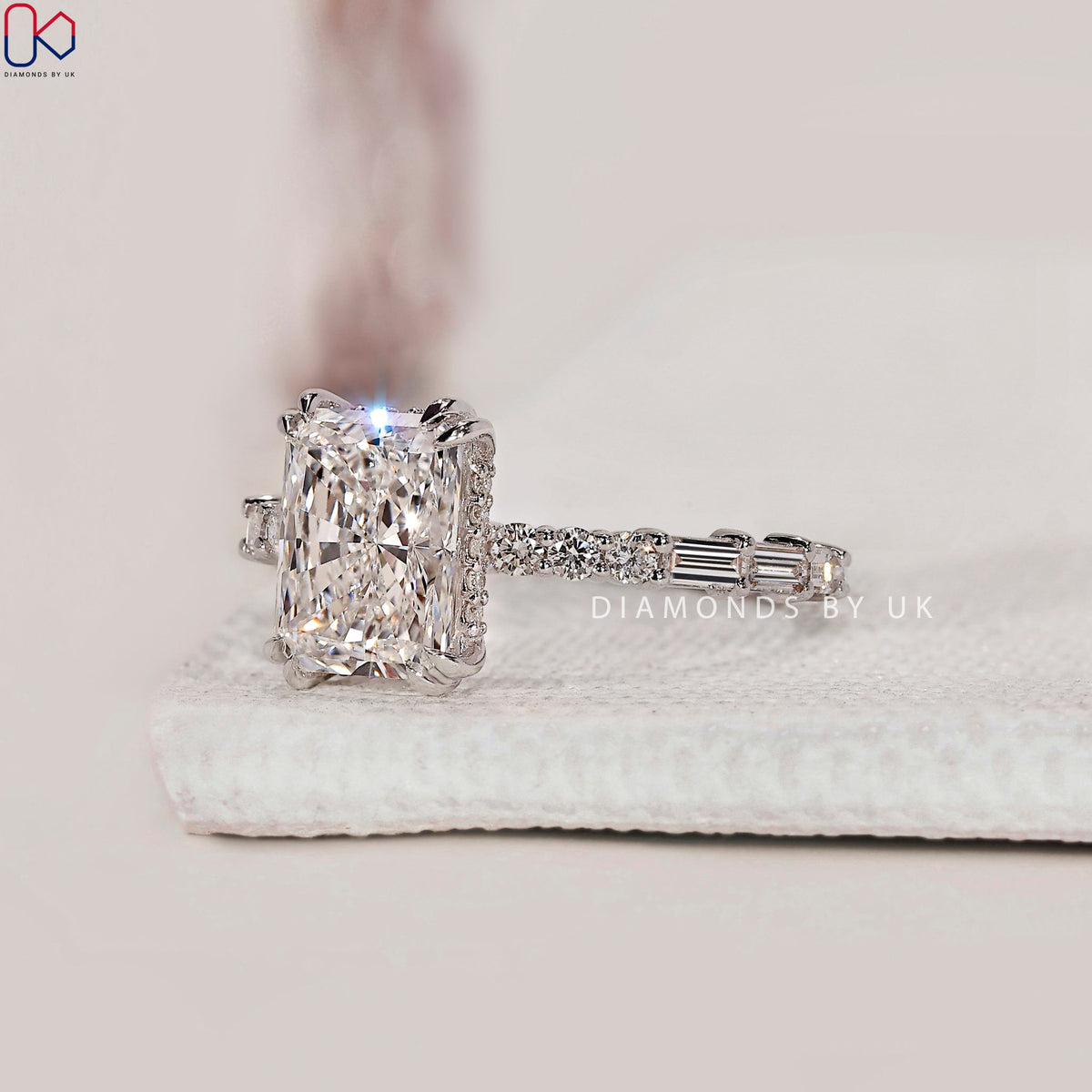 Hidden Halo Radiant Cut Engagement Ring