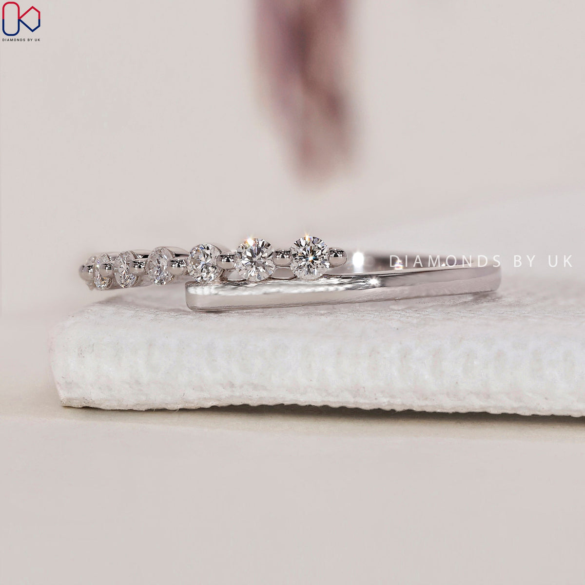 Bypass Wedding Band - Round Diamonds
