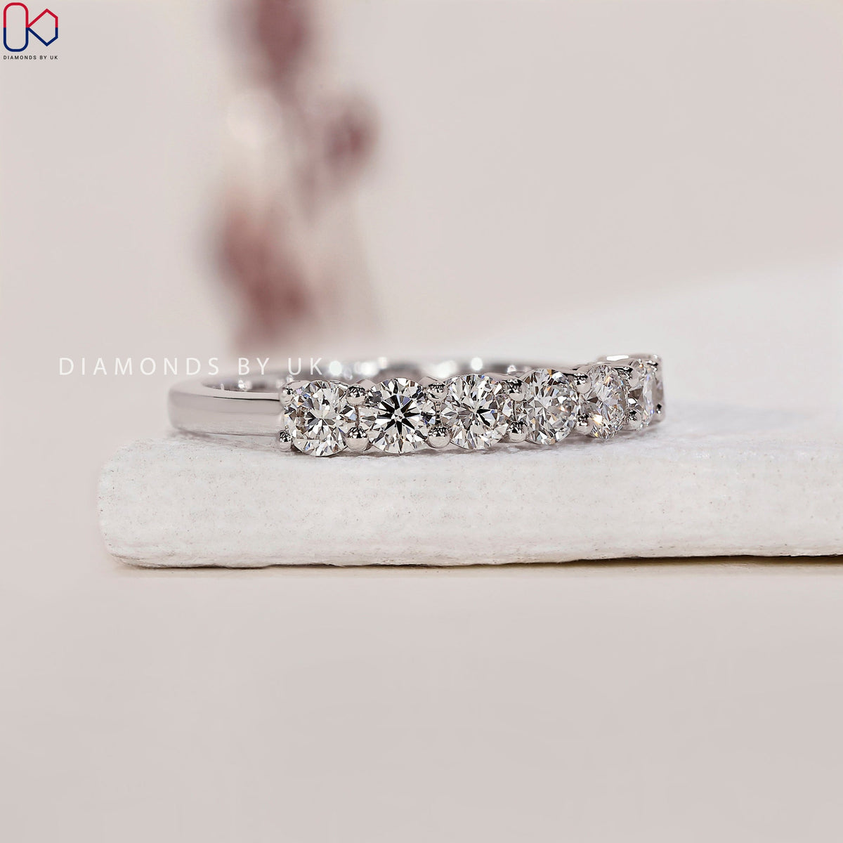 Round Cut 7 Diamond Wedding Band