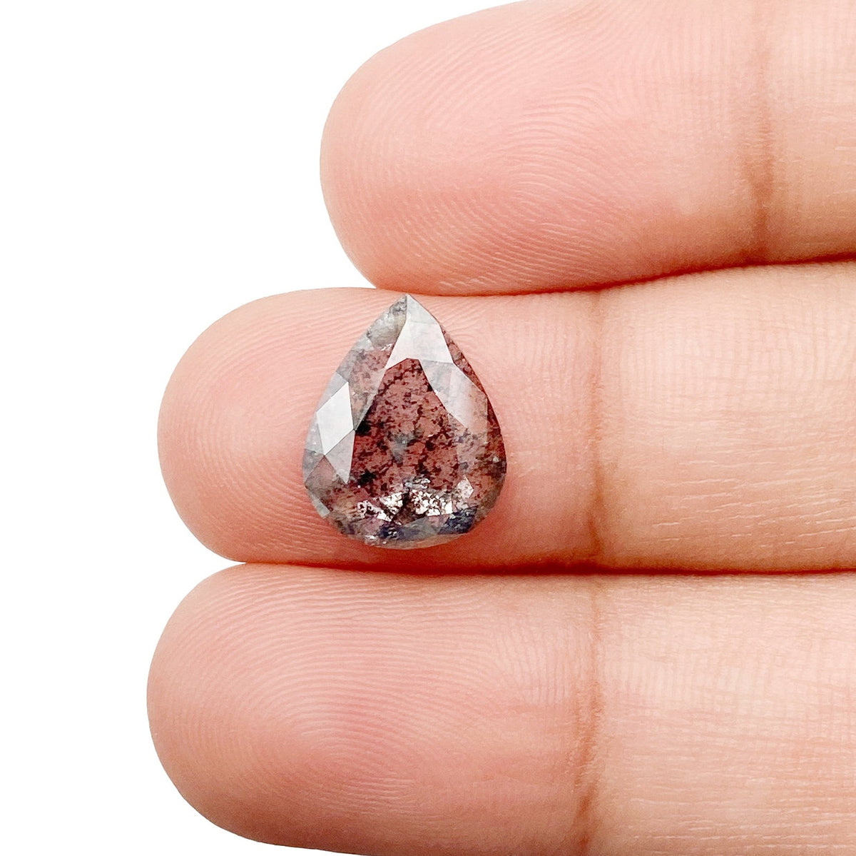 2.24ct | Salt & Pepper Pear Shape Rose Cut Diamond