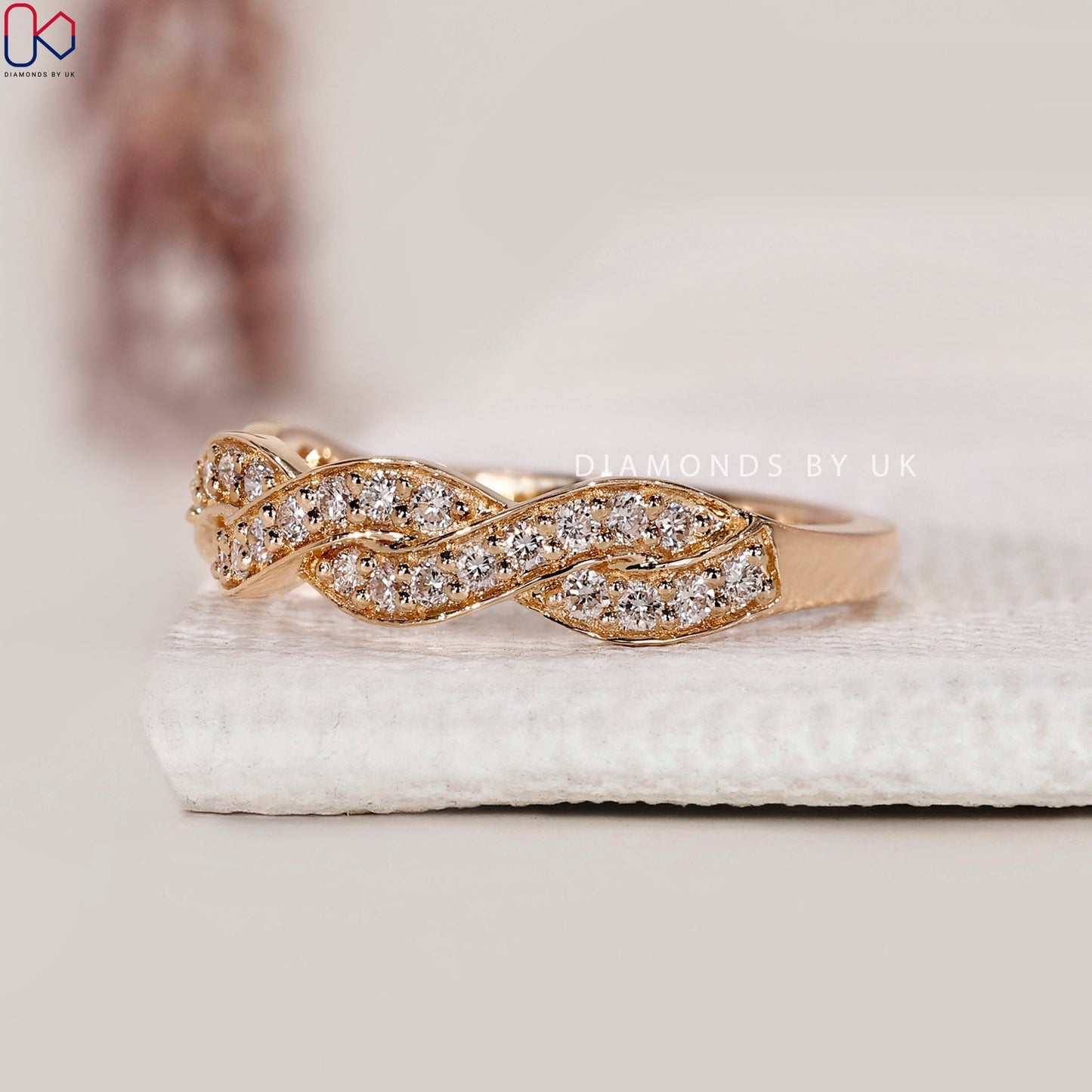 Round Diamond Half Eternity Band In Yellow Gold