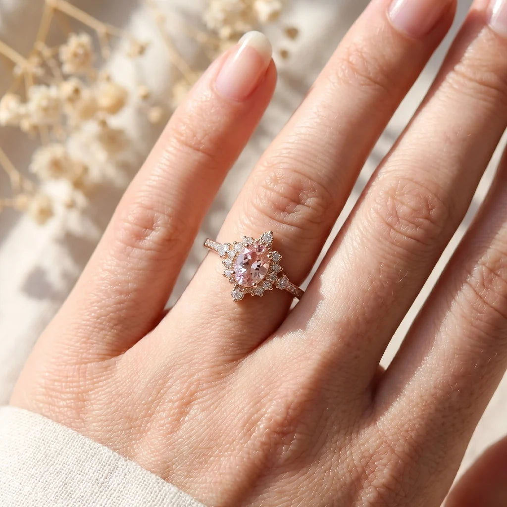 Lily’s Mist | Rose Quartz Engagement Ring