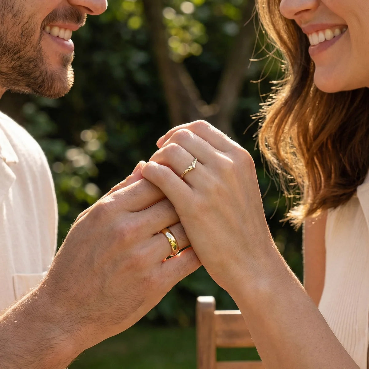 Harmony Duet | Curved Diamond & Classic Band Couple Wedding Set