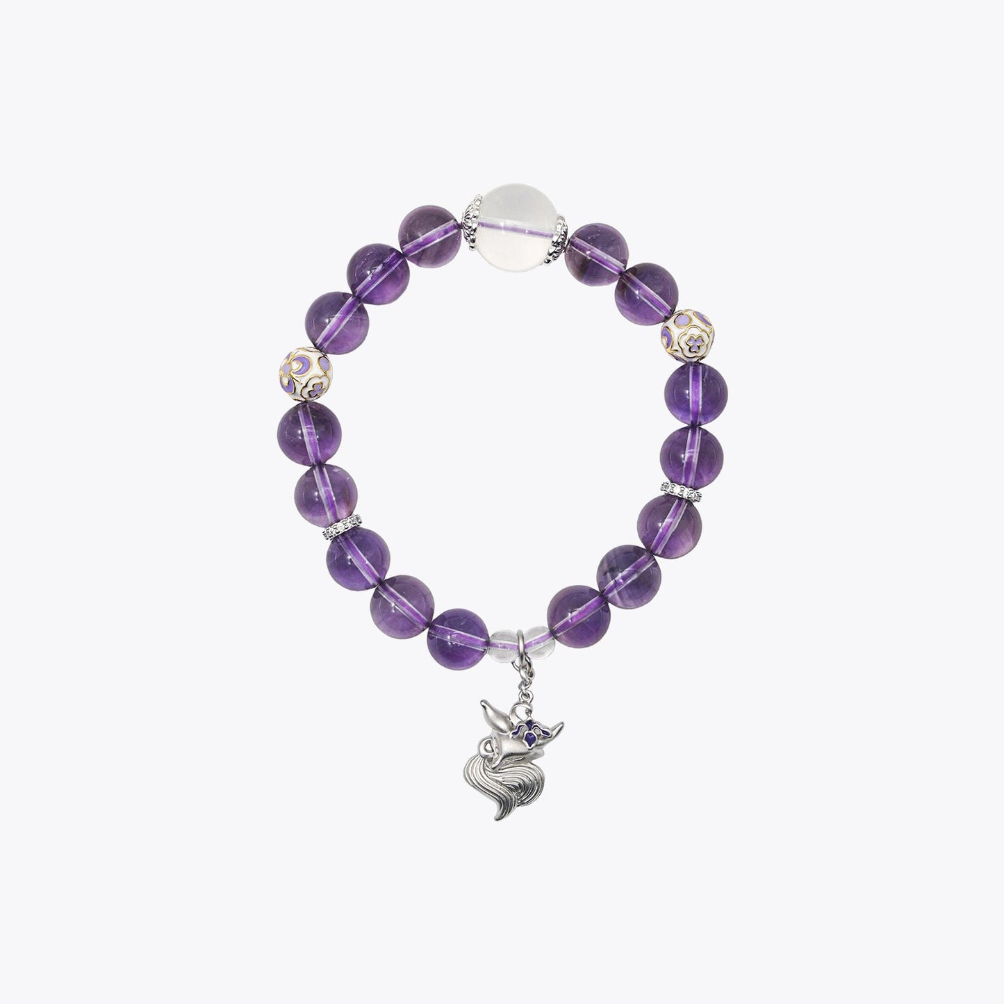 Nine-Tailed Iris - Ninefold Amethyst Crystal Bracelet