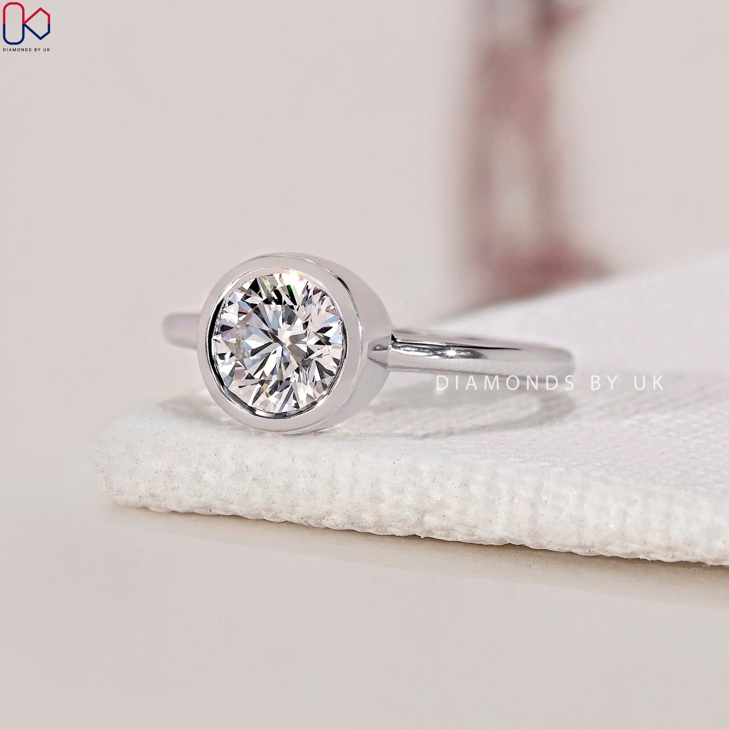Bezel Set Diamond Ring - Round Diamond