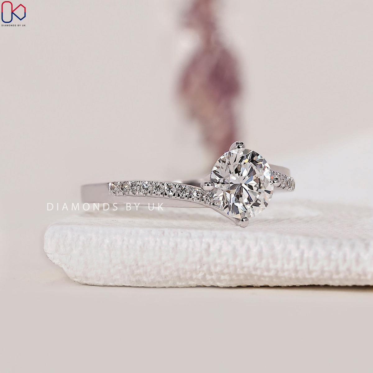 Bypass Ring - Round Cut Diamond