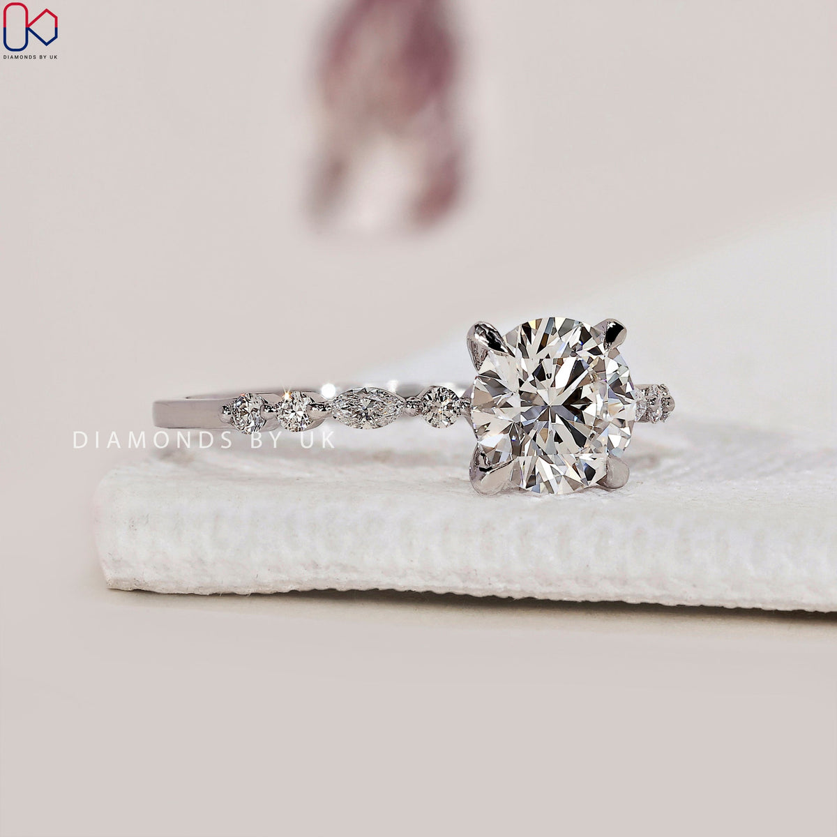 White Gold Round Engagement Ring