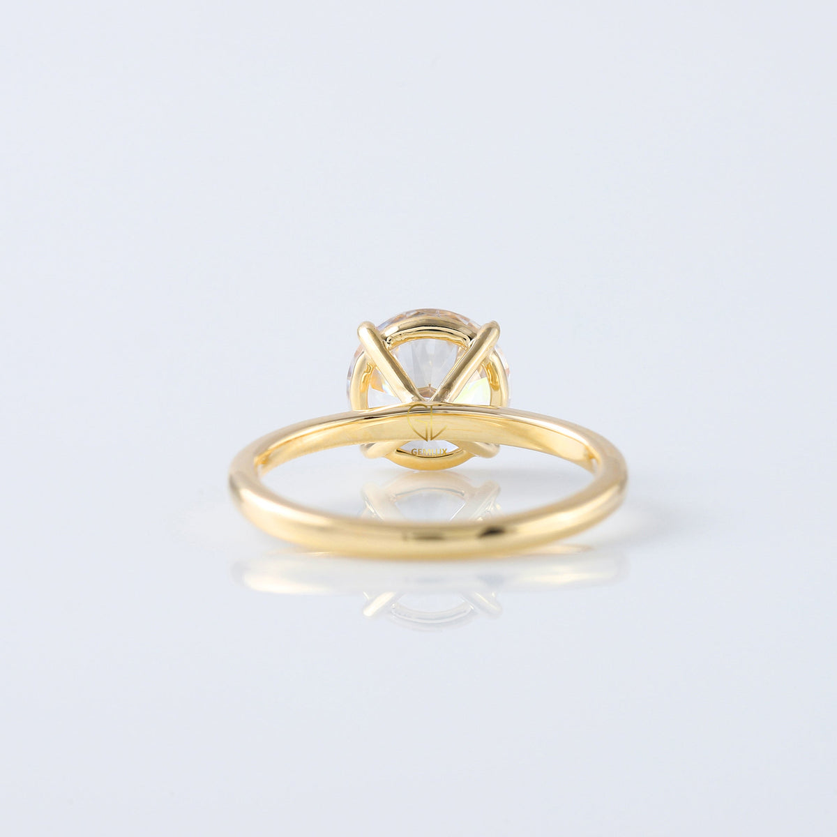 2ct Round Cut Lab Grown Solitaire Ring in Yellow Ring