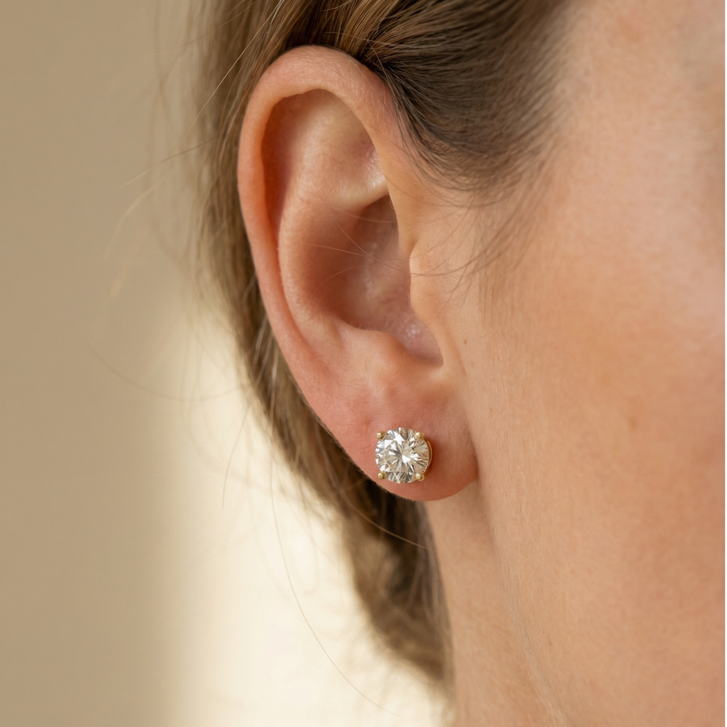 2.04 CTW Lab-Grown Diamond Studs | 14K Yellow Gold | IGI Certified