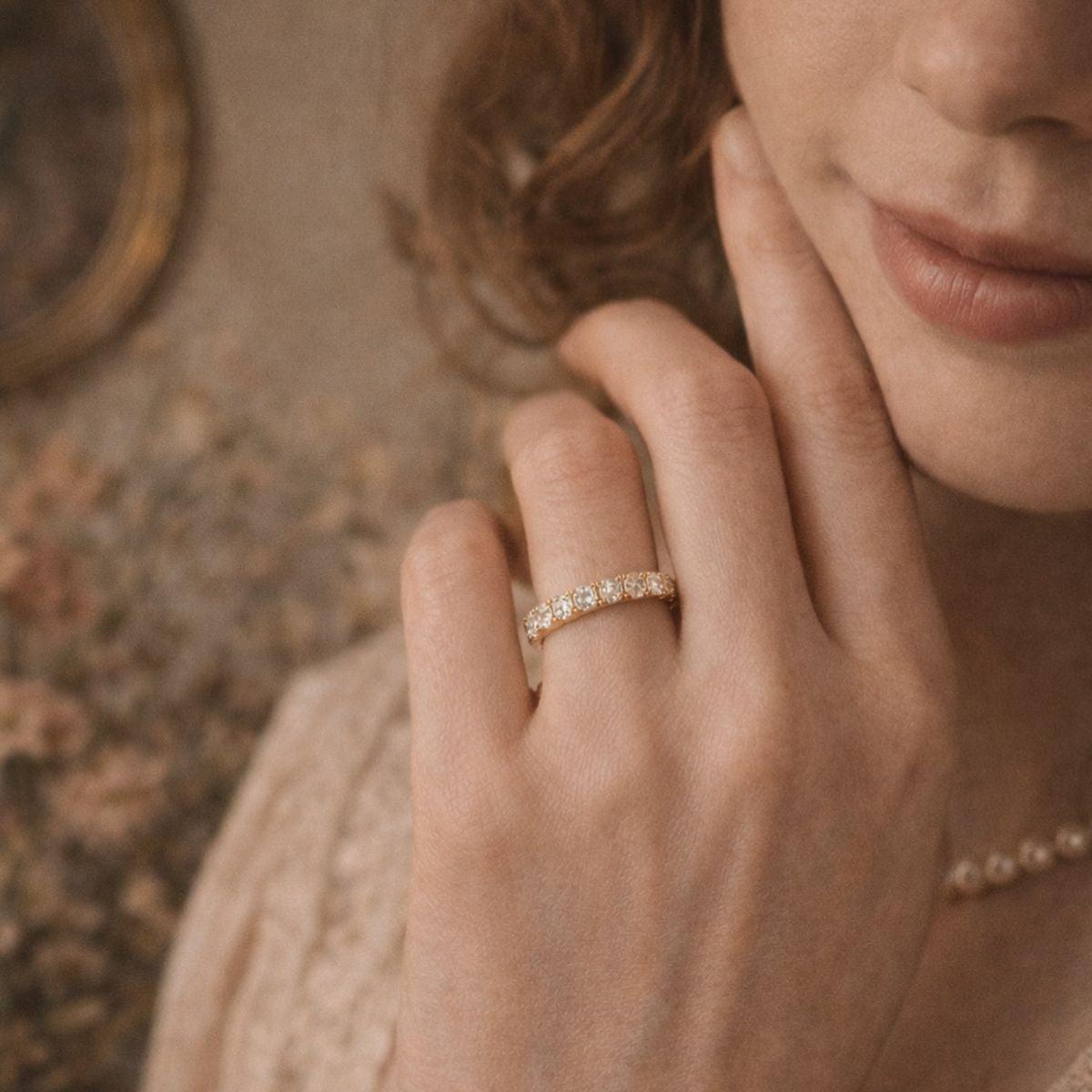Aurora’s Aureole | Round Diamond Full Eternity Band