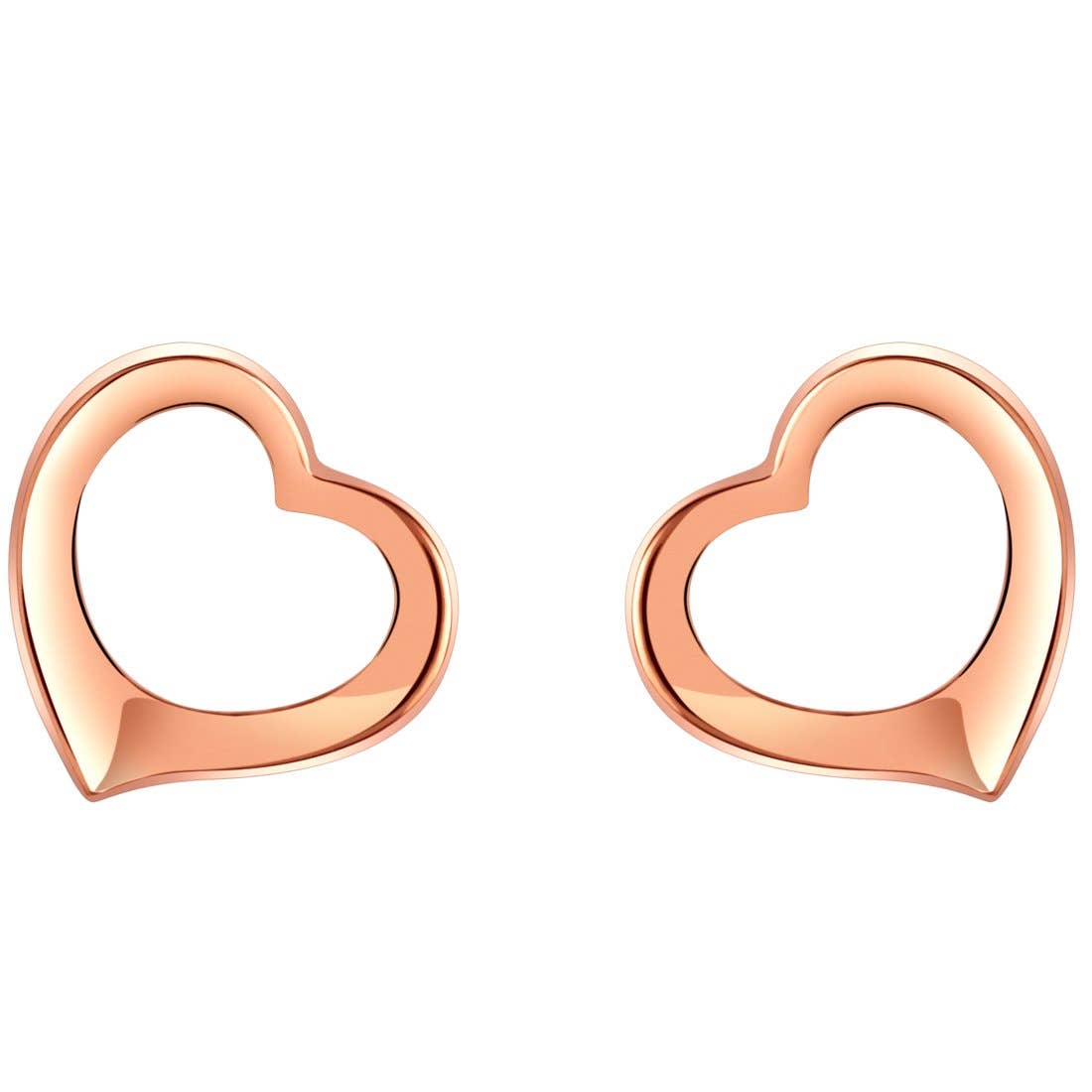 Sterling Silver Tilted Heart Earrings Hypoallergenic