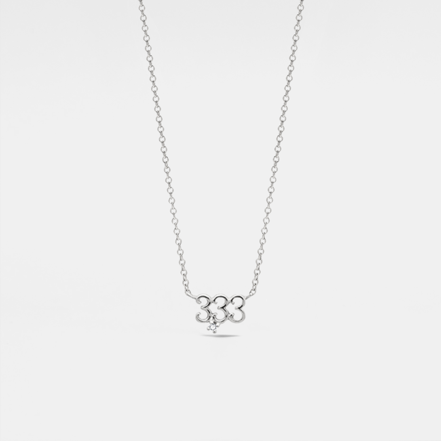 Dainty Angel Number Charm Necklace in 925 Sterling Silver: Yellow Gold / 111