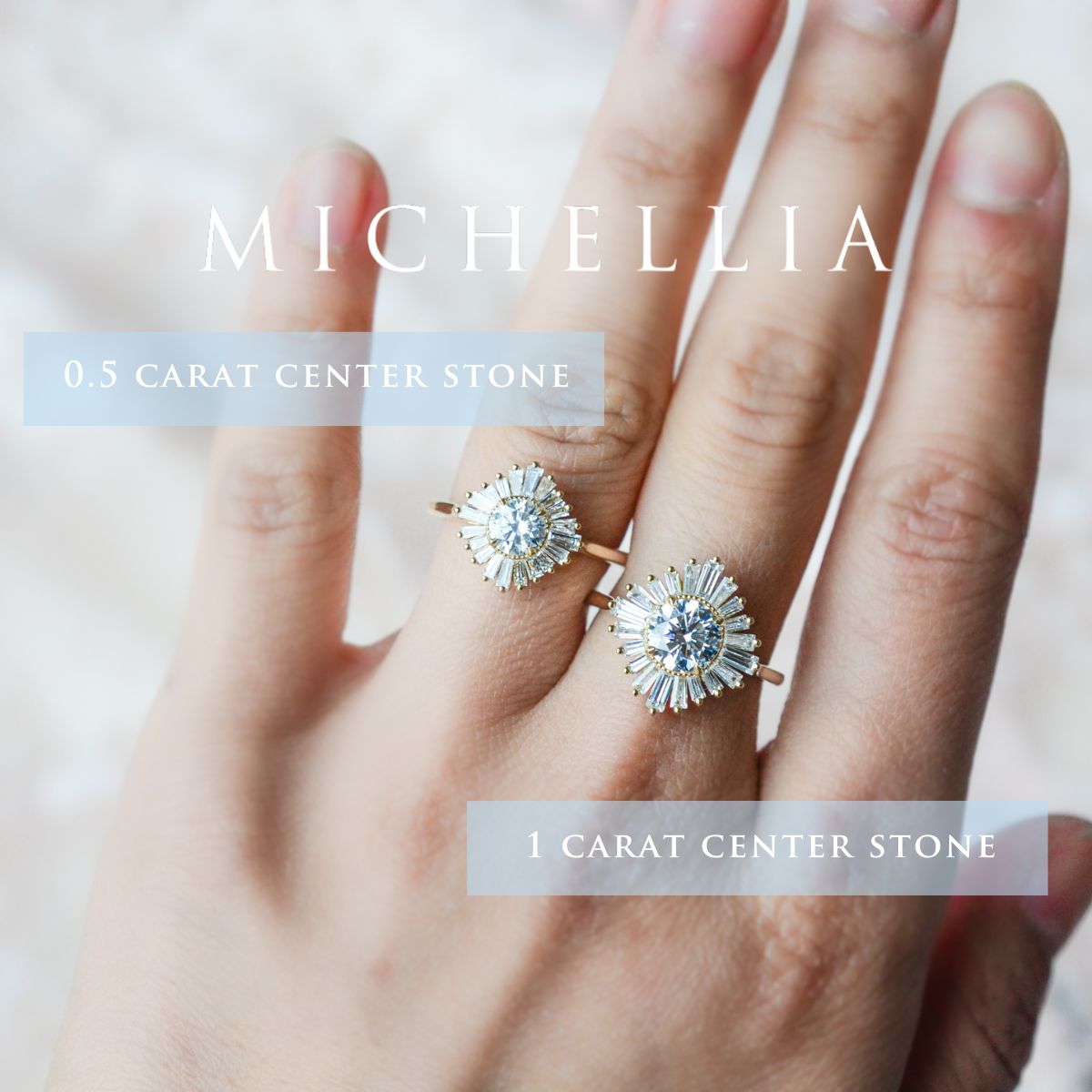[Artemis] Vintage Deco Goddess Ballerina Engagement Ring in Diamond / Moissanite