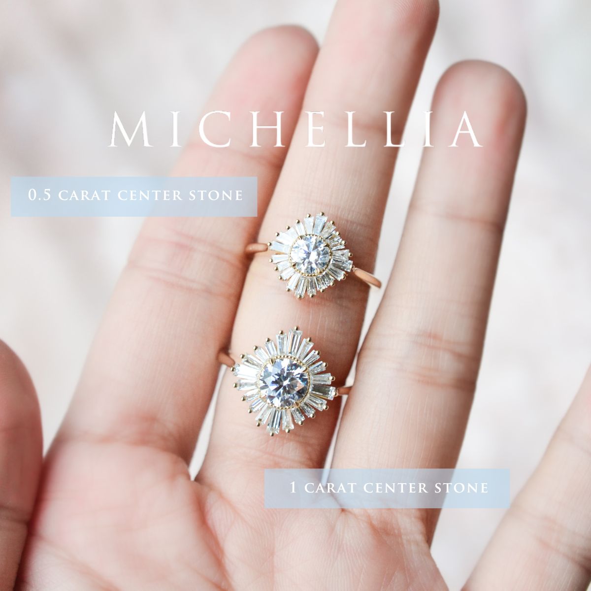 [Artemis] Vintage Deco Goddess Ballerina Engagement Ring in Diamond / Moissanite