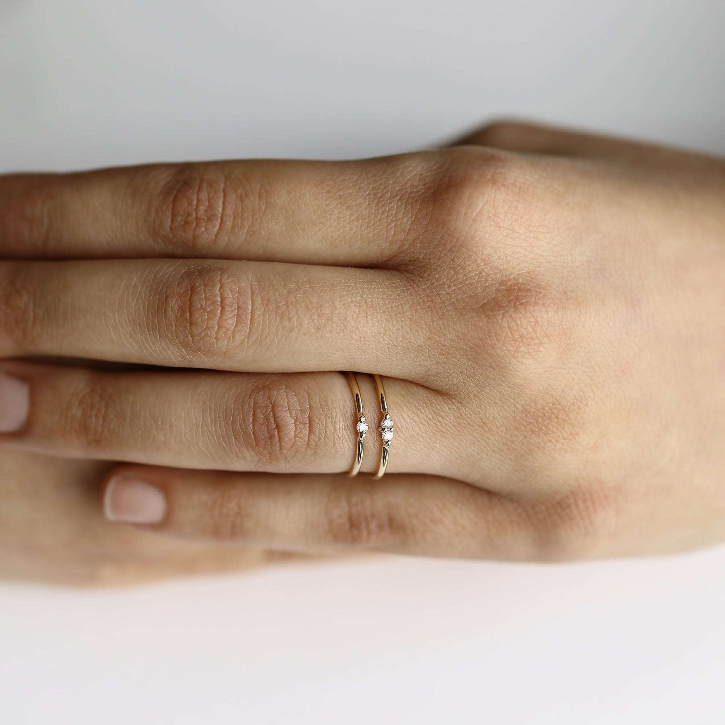 PAIRED WHITE DIAMOND RING