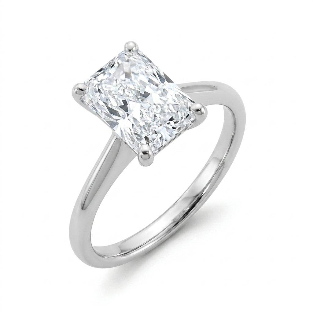 3 Carat Radiant Lab Grown Diamond Engagement Ring | 14K White Gold