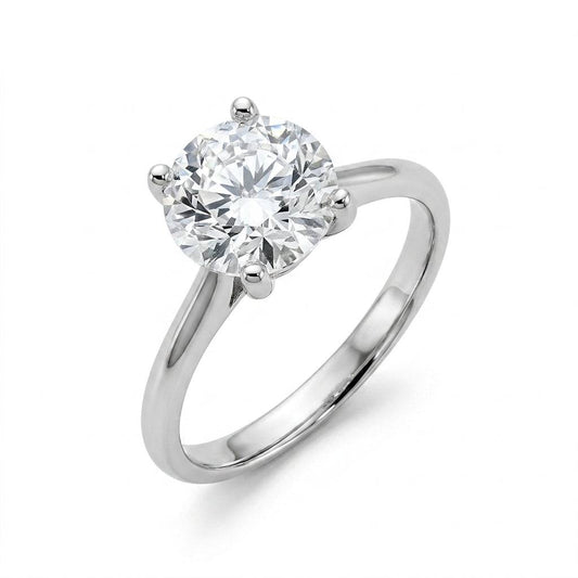 3 Carat Round Lab Grown Diamond Engagement Ring | 14K Two-Tone Gold - 8.00