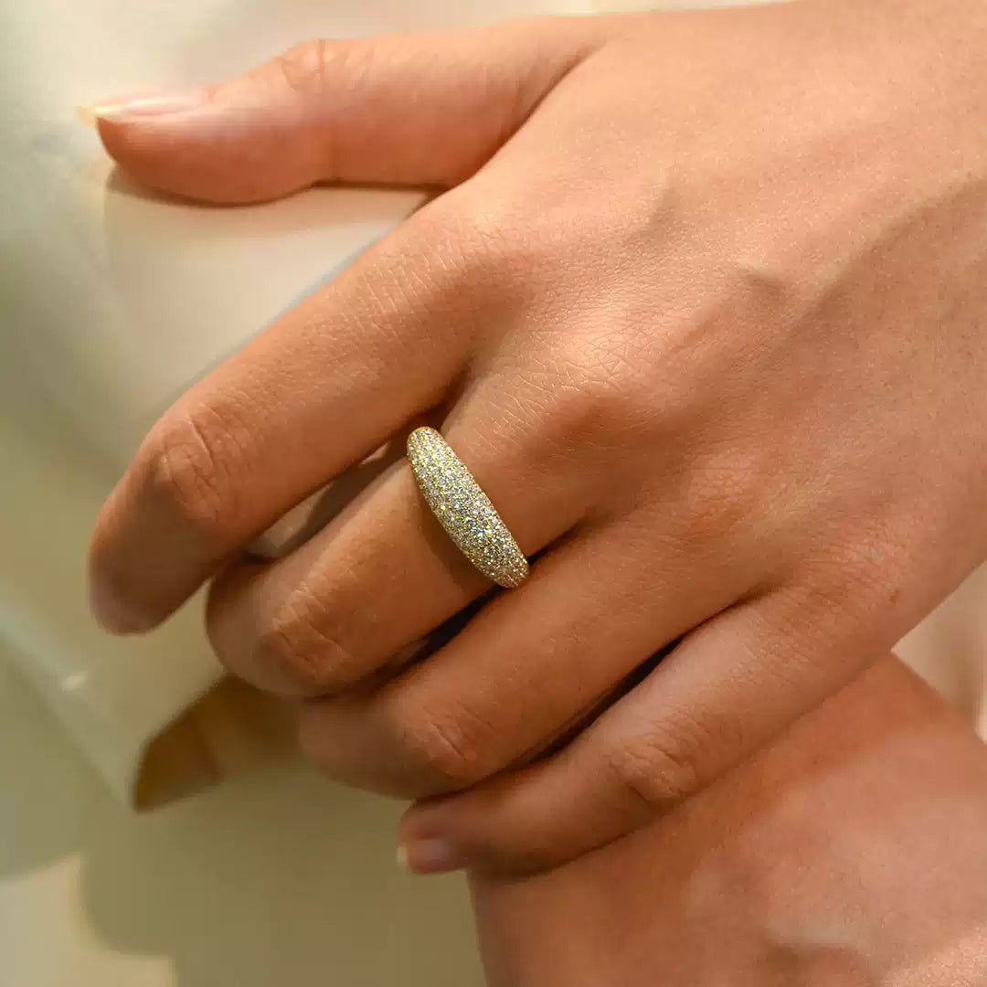 Brilliant Starry Sky Sterling Silver Engagement Ring