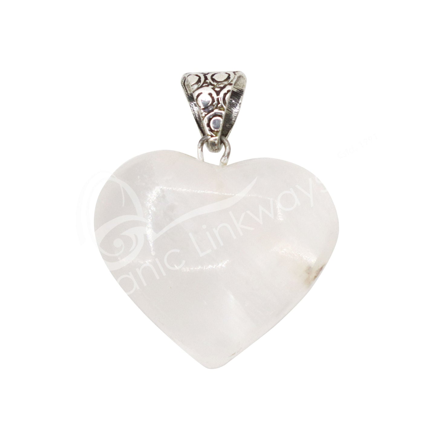 Satin Spar (Selenite) Heart Necklace