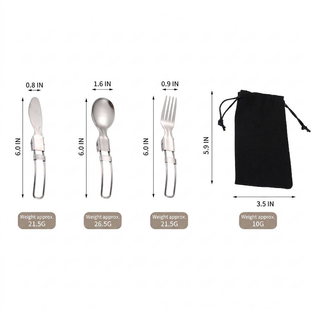 Portable 304 Stainless Steel Cutlery Set for Travel & Camping