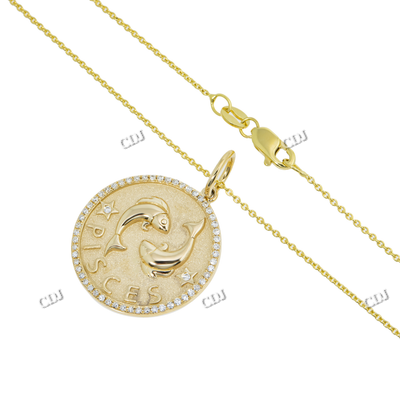 New Arrival Design Round Moissanite Silver Pendant for Women