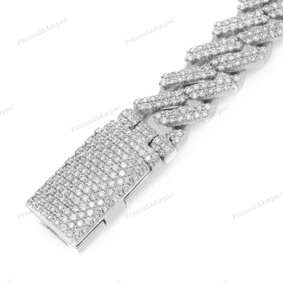 Round Moissanite Diamond Miami Cuaban Link Bracelet