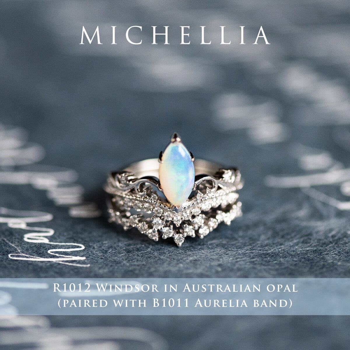 [Windsor] Heirloom Crown Marquise Cut Ring in Opal