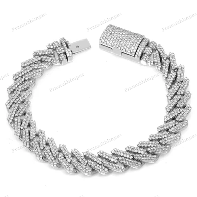 Round Moissanite Diamond Miami Cuaban Link Bracelet
