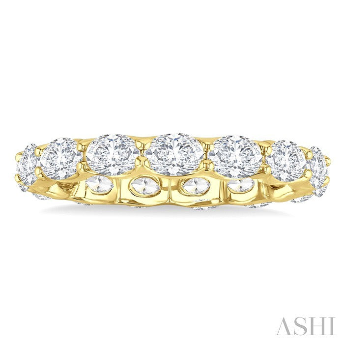Oval Shape East-West Eternity Diamond Wedding Band