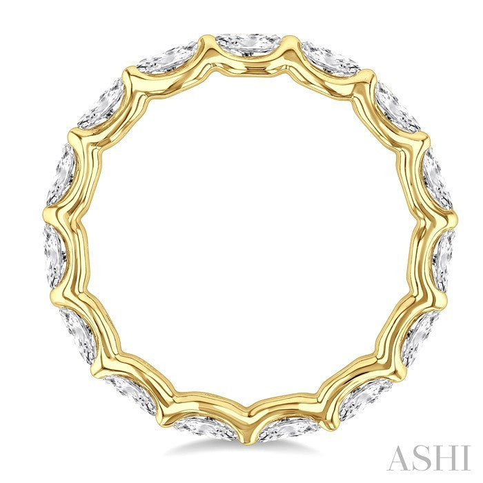 Oval Shape East-West Eternity Diamond Wedding Band