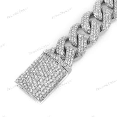 Sterling Silver Moissanite Cuban Link Bracelet