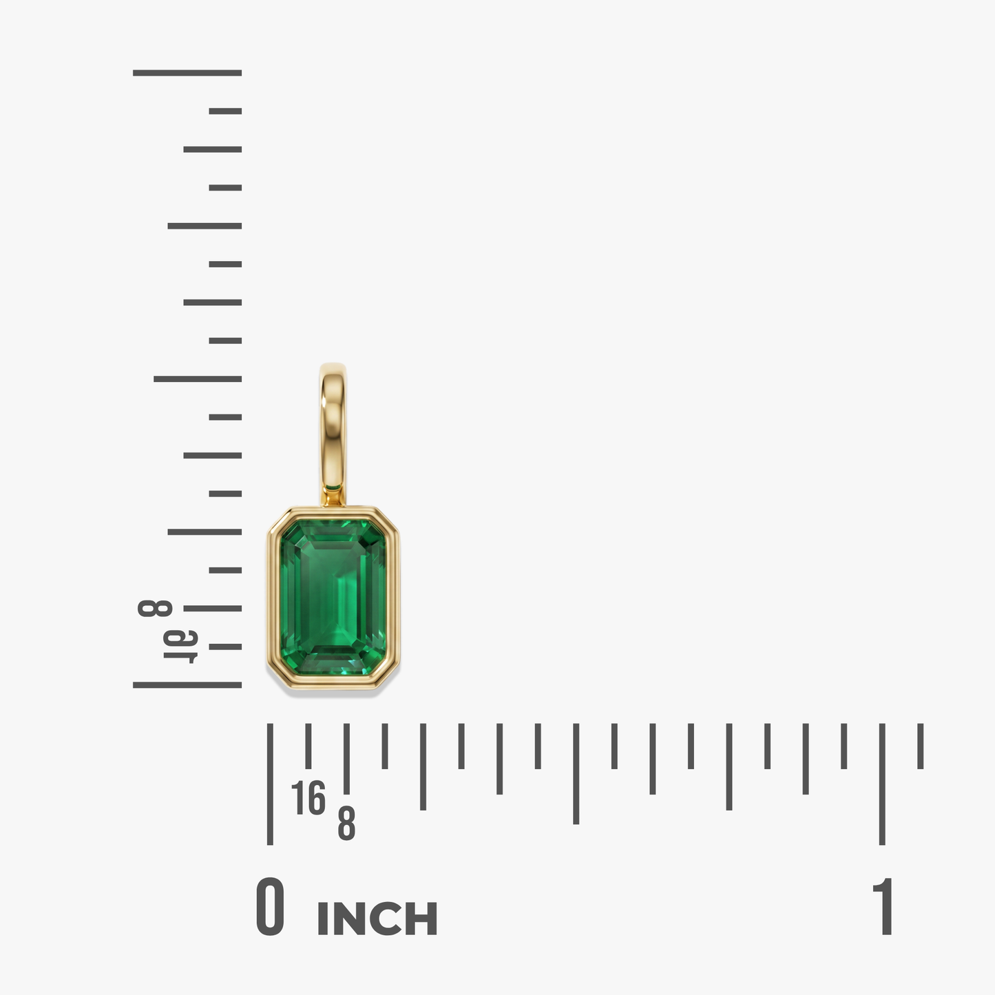 The Bezel Set Emerald Pendant | 14K Yellow Gold
