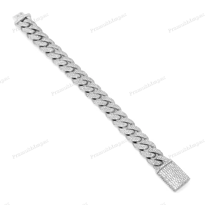 Sterling Silver Moissanite Cuban Link Bracelet