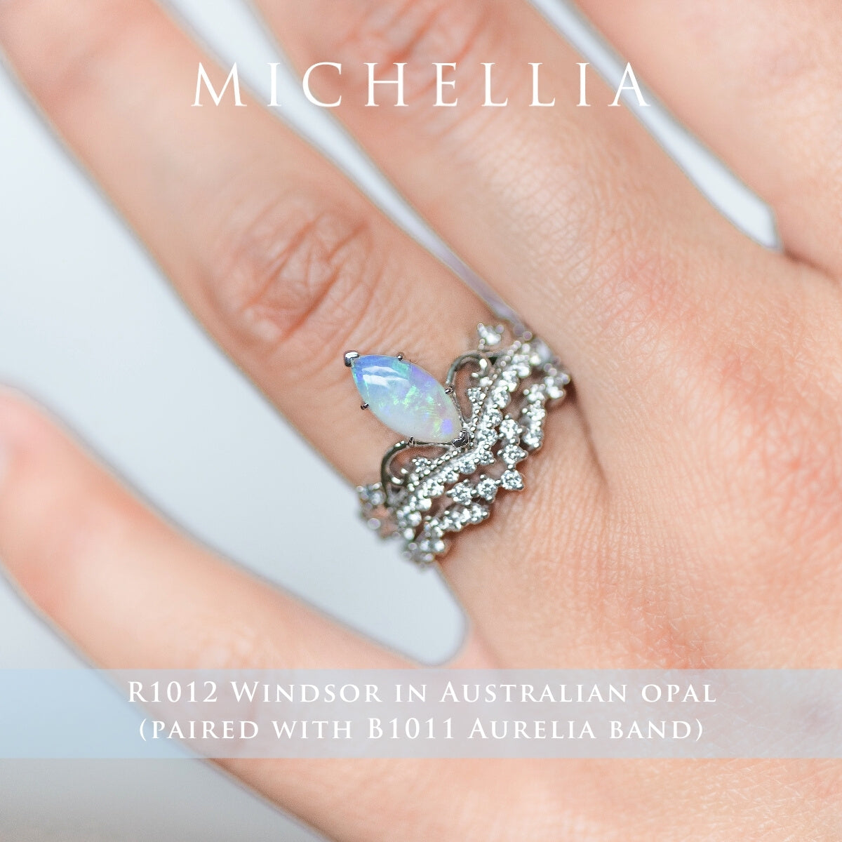 [Windsor] Heirloom Crown Marquise Cut Ring in Opal