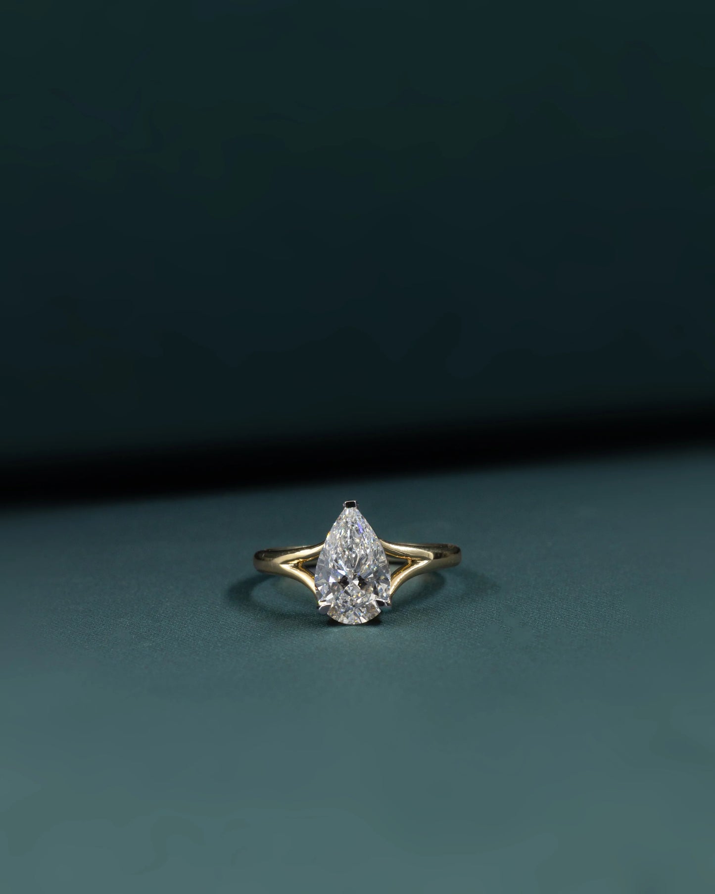 2.01 CT Pear Cut Solitaire Lab-Grown Diamond Engagement Ring