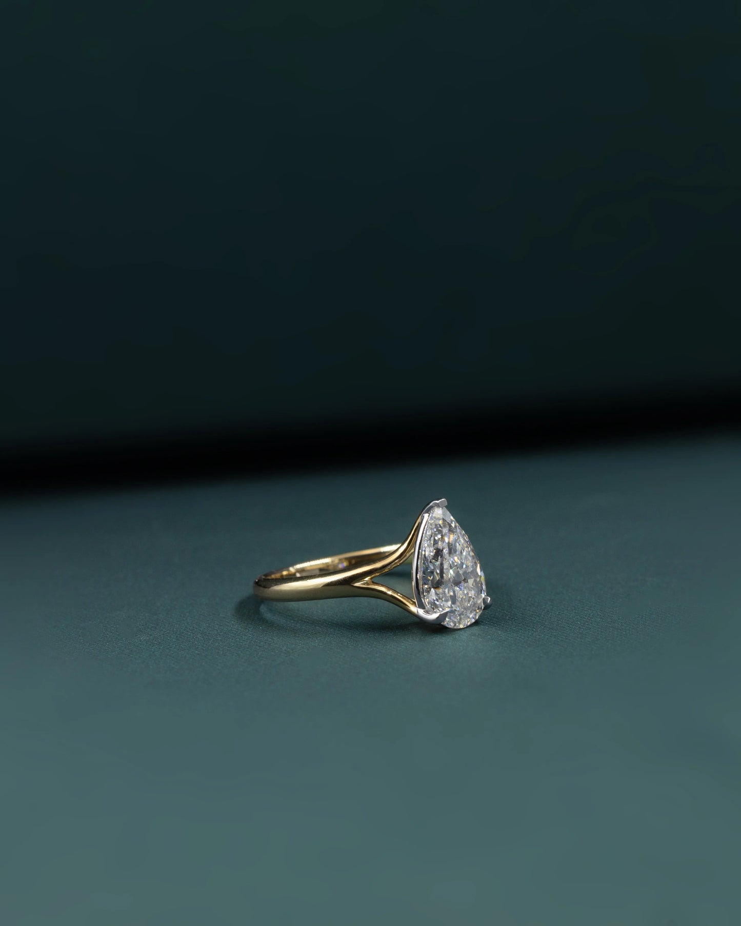 2.01 CT Pear Cut Solitaire Lab-Grown Diamond Engagement Ring
