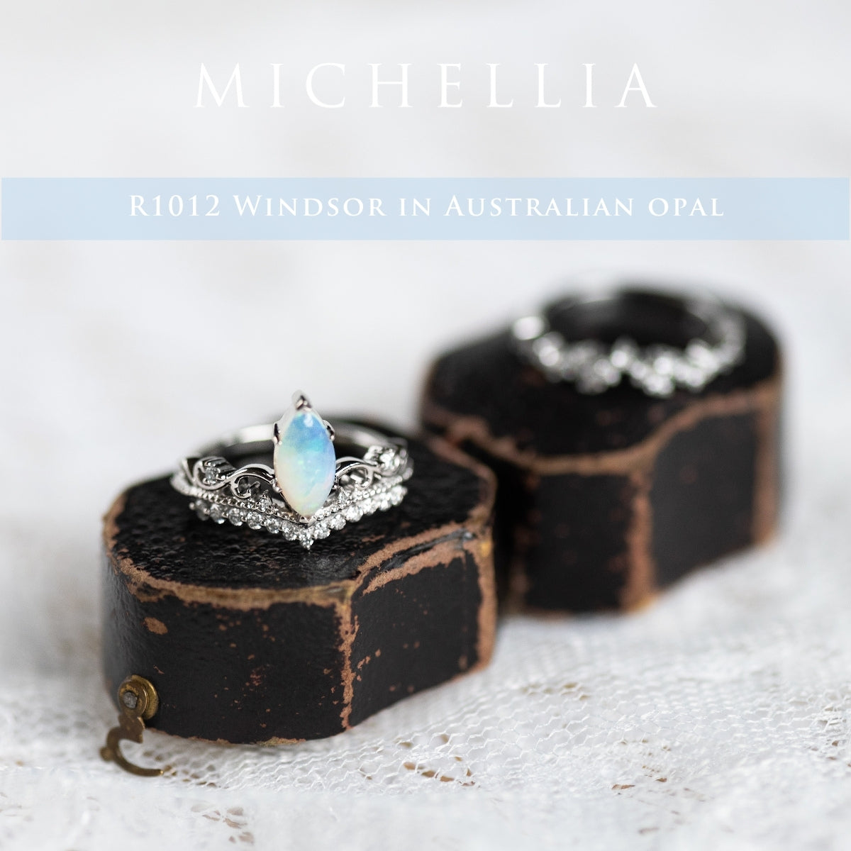 [Windsor] Heirloom Crown Marquise Cut Ring in Opal